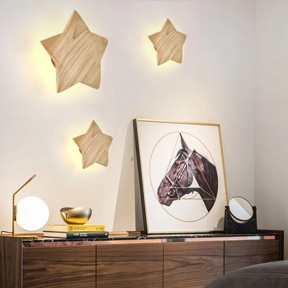 Wood Star Led Wall Light