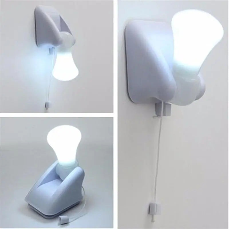 Pull Cord Adhesive Bulb Wall Light