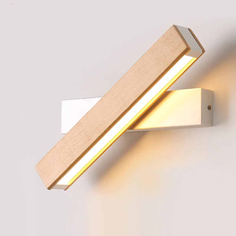 Rotatable Solid Wood Wall Light