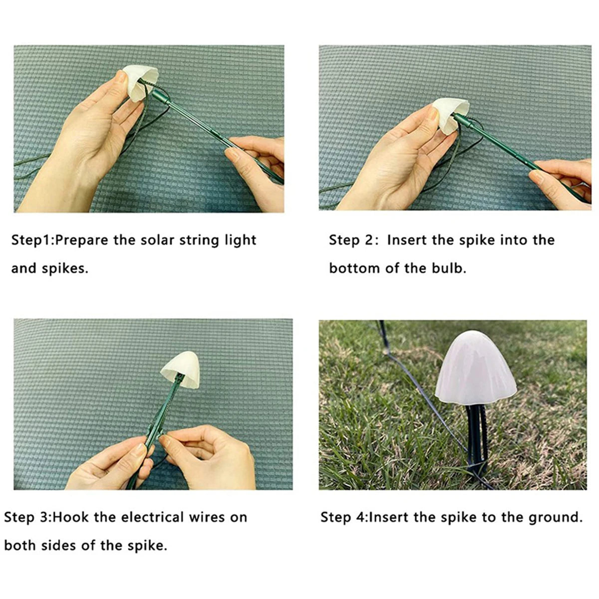 Solar Mushroom String Lights