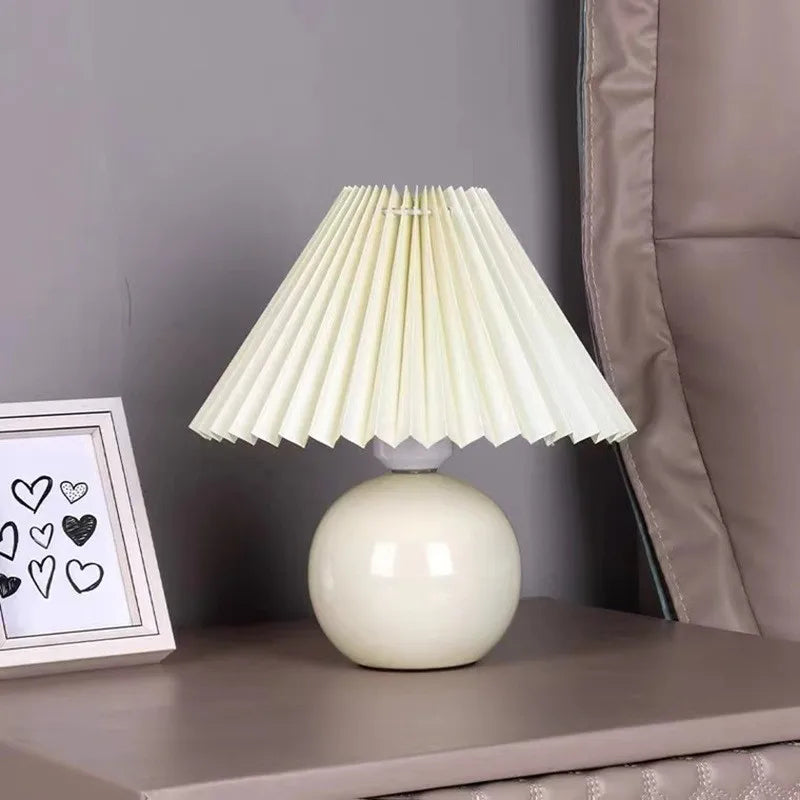 Pleated Ceramic Table Lamp