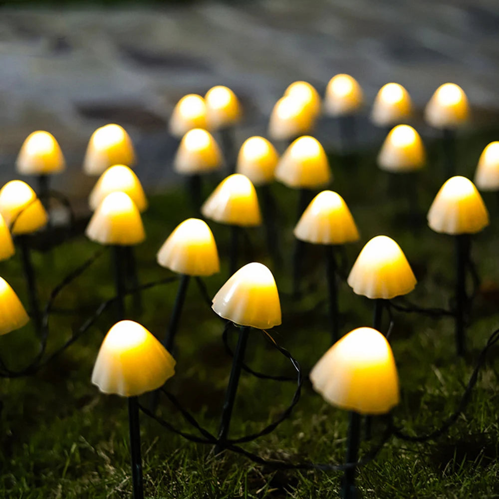 Solar Mushroom String Lights