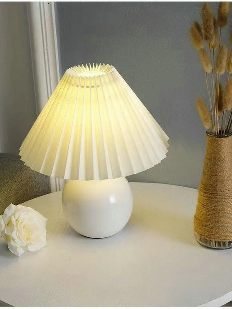 Pleated Ceramic Table Lamp