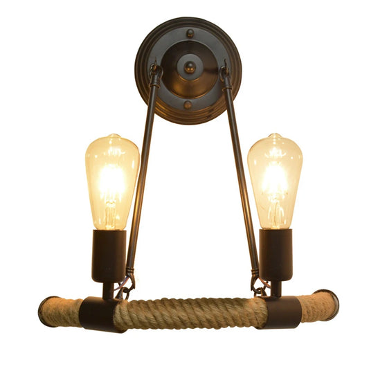 Double Head Hemp Rope Lamp