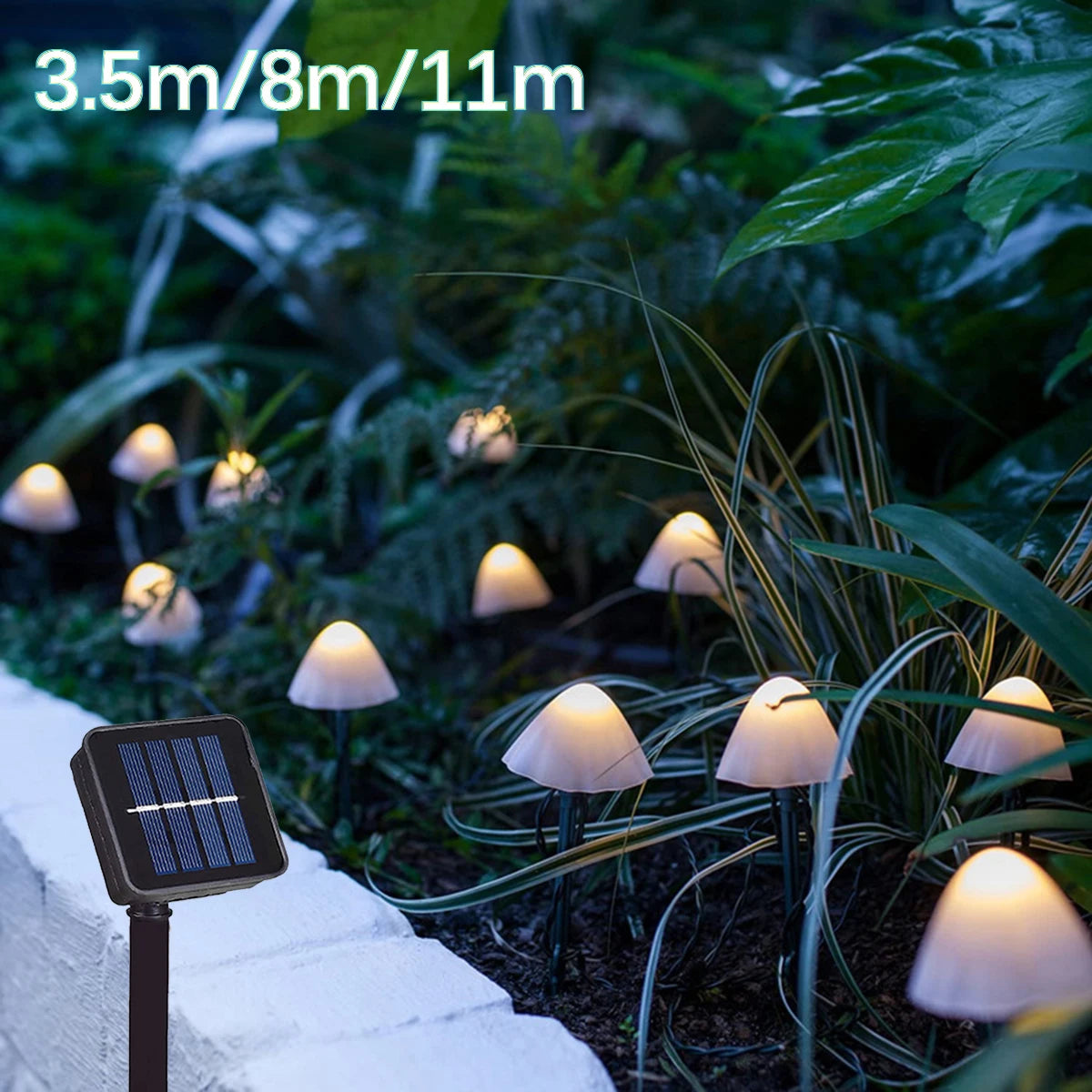 Solar Mushroom String Lights