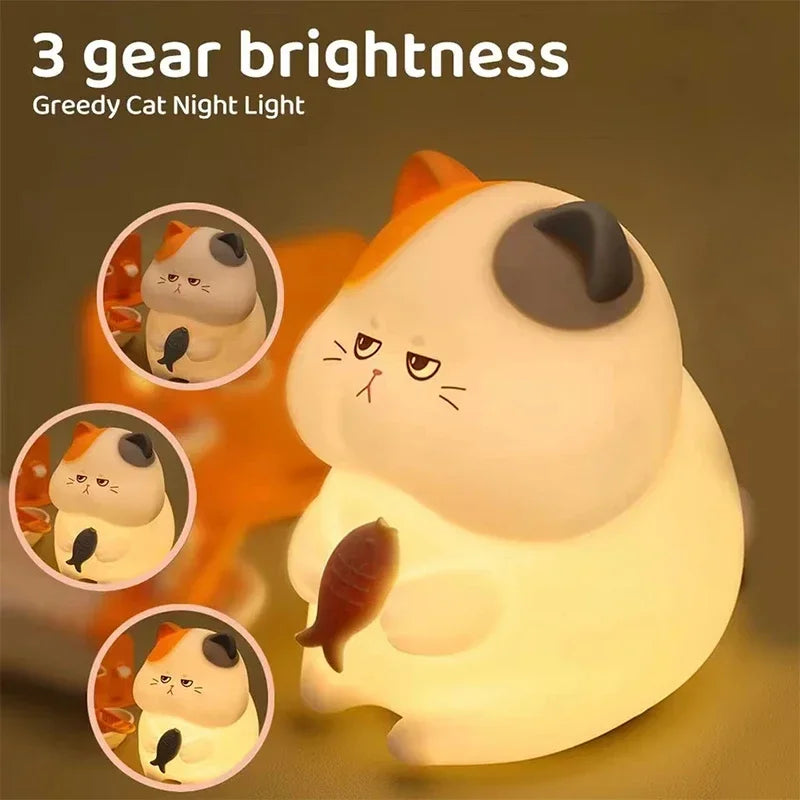 Rechargeable Greedy Cat Night Light