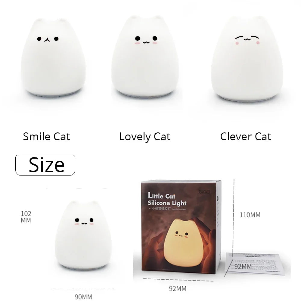 Colorful Cat Silicone Light