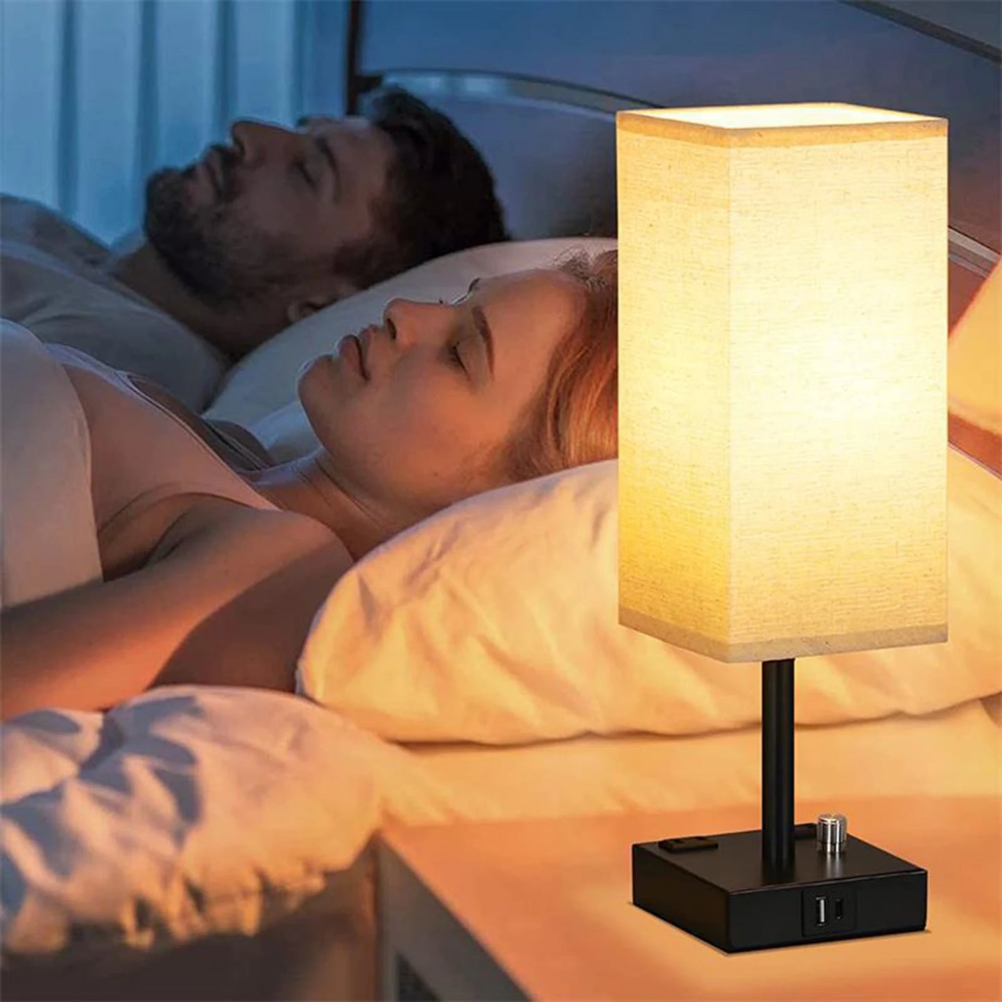 USB Ports Bedside Lamp