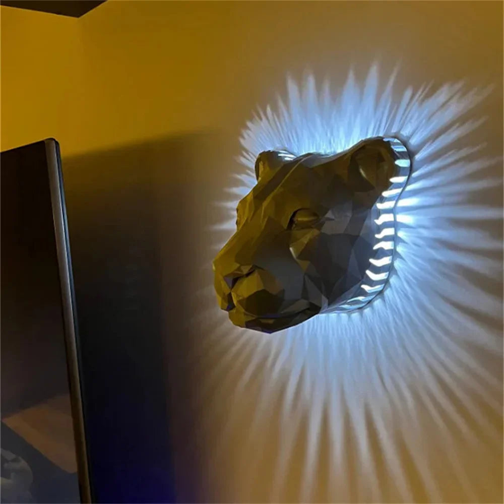 3D Animals Head Wall Light