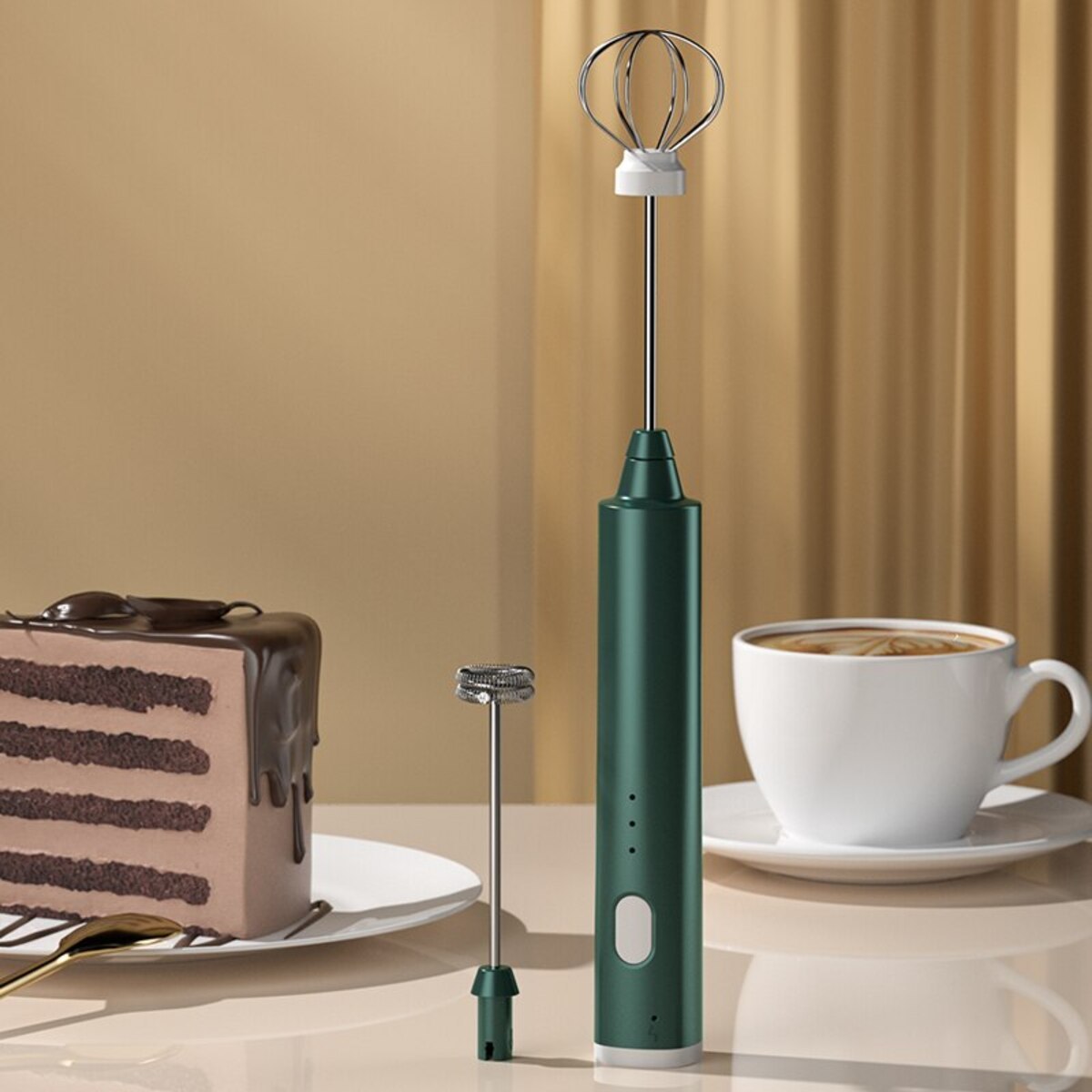 USB Rechargeable Handheld Egg Beater 3 Speeds Electric Milk Frother Foam Maker Mixer Coffee Drink Frothing Wand Foamer